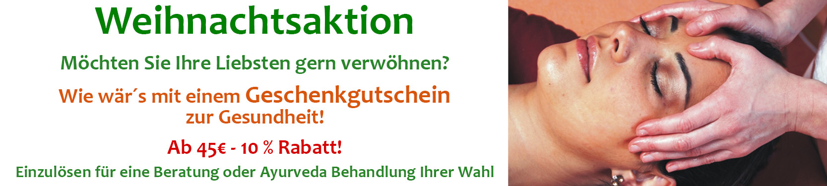 Weihnachtsaktion Filderstadt Stuttgart Massage Ayurveda 2018